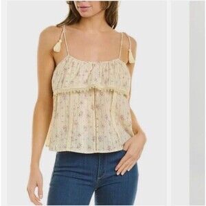 NWT Ba&sh Tank Hector Top Cream Floral Cottagecore XS
